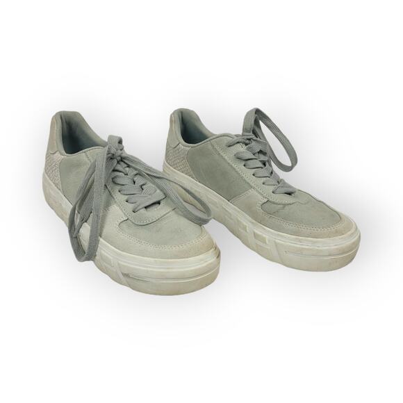 Blowfish Shoes Blowfish Silver Faux Croco Gray Sued Platform - Main Image